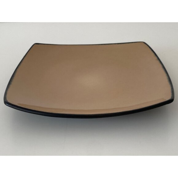 4 Signature Living Square Salad Plate Taupe Black Reactive Glaze Ceramic Replace - Picture 6 of 10
